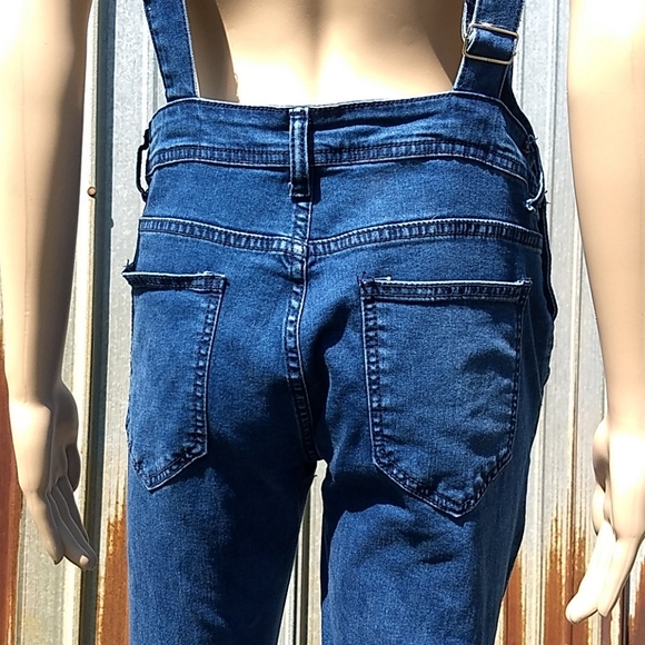 Skinny distressed denim overalls size S - Picture 12 of 17